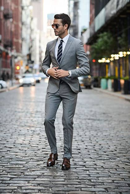Man wearing a grey suit